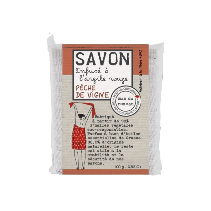 Savonnette pêche de vigne100g MAS DU ROSEAU