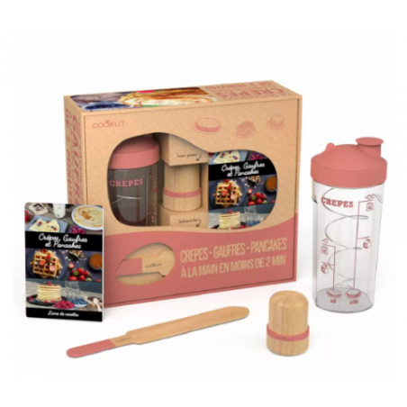 Coffret rose shaker gaufres, crêpes... COOKUT