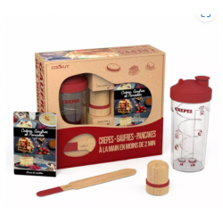 Coffret rouge shaker gaufres, crêpes... COOKUT