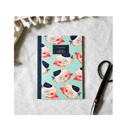 carnet Poisson exotique Grand modèle Bleu coquille