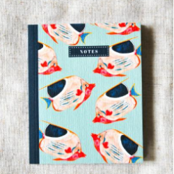 carnet Poisson exotique PM Bleu coquille