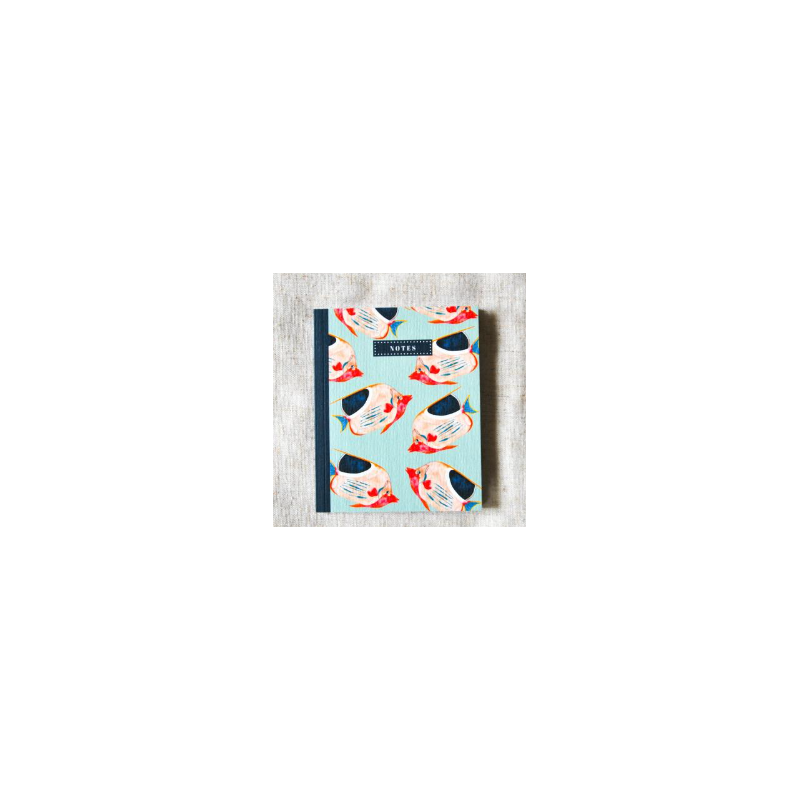 carnet Poisson exotique PM Bleu coquille