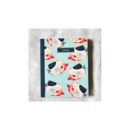 carnet Poisson exotique PM Bleu coquille