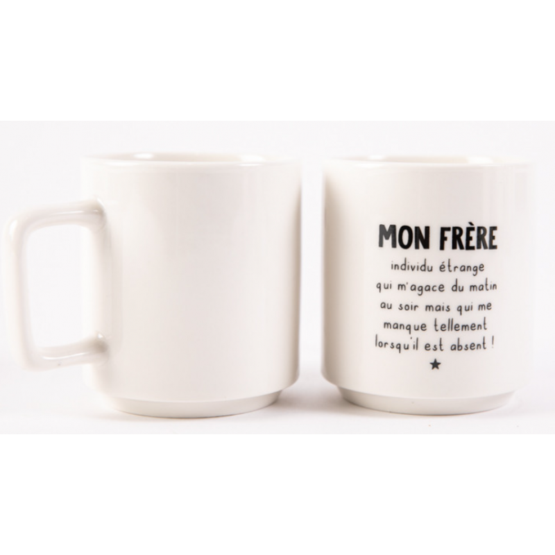 mug empilable 320 ml mon frère noir