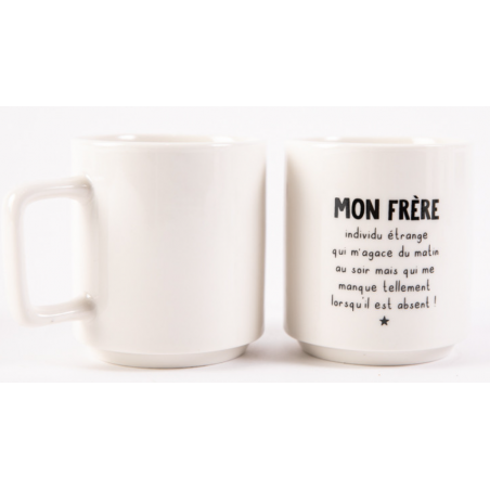 mug empilable 320 ml mon frère noir