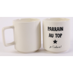 mug empilable parrain 320 ml noir