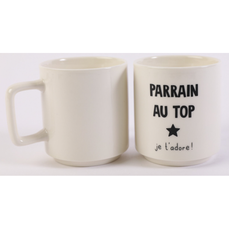 mug empilable parrain 320 ml noir
