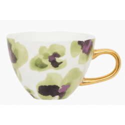 tasse à thé fleurs violettes