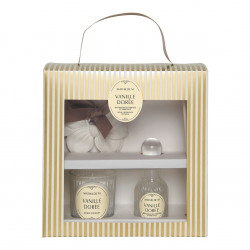 Coffret découverte diffuseur bougie et décor les Intemporelles Vanille Dorée