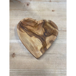 ravier coeur en bois d'Olivier