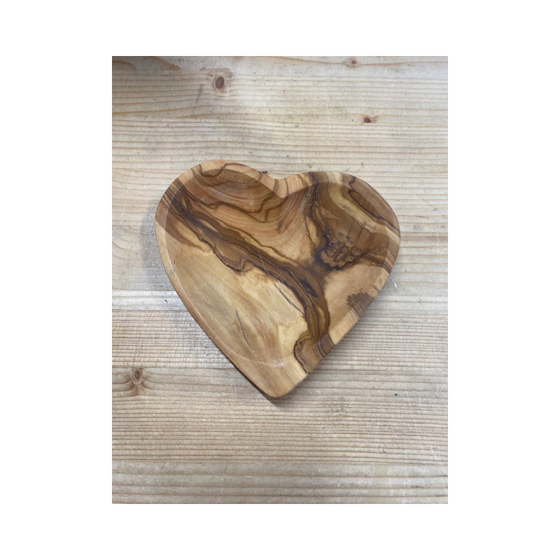 ravier coeur en bois d'Olivier