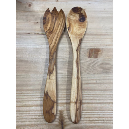 set grands couverts à salade en bois d'Olivier