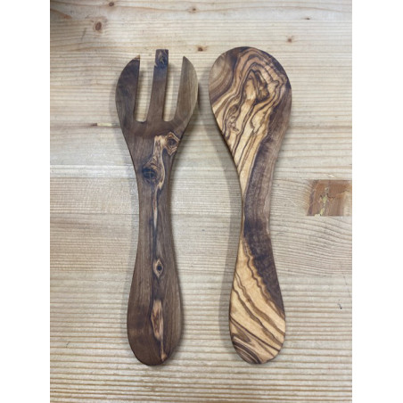 set petits couverts à salade en bois d'Olivier
