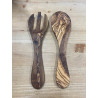 set petits couverts à salade en bois d'Olivier