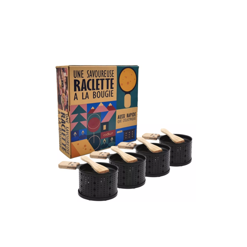 Lumi 4 pers raclette à la bougie Noir origami Cookut