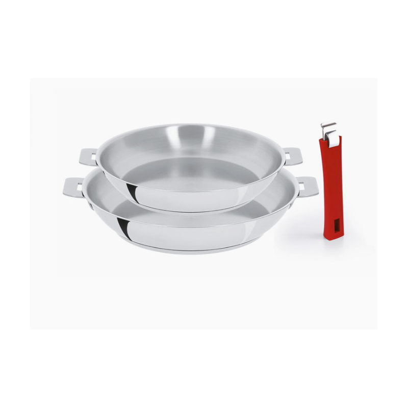 Set de 2 poêles 24/28 CM MUTINE AMOVIBLE + 1 POIGNEE FRAMBOISECRISTEL