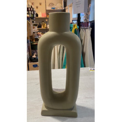 vase ter boheme blanc casse 13*6*H32