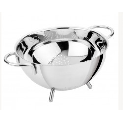 PASSOIRE EGOUTTOIR 24 CM 2 ANSES INOX SUR PIEDS CRISTEL