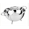PASSOIRE EGOUTTOIR 24 CM 2 ANSES INOX SUR PIEDS CRISTEL