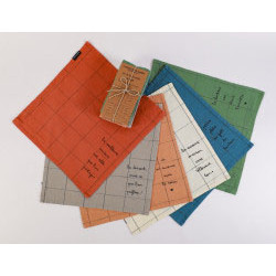 6 serviettes / set de table slub "le bonheur est dans l'assiette"  Sophie janière