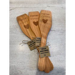 Spatule gravée en bois de cerisier Maman d'amour