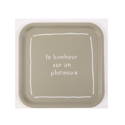 Plateau mousse carré  "Le bonheur sur un plateau" S.Janière