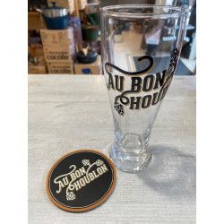 Verre à biere + dessous de verre au bon houblon DLP