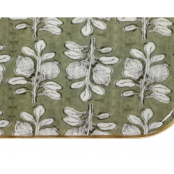 Grand plateau métal Alhambra 30*40 olive, bord doré