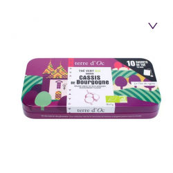 boite nomade 10 sachets thé vert bio cassis régions