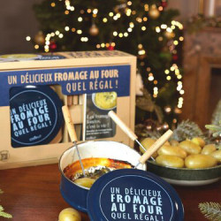 coffret cadeau cuiseur fromage au four bleu