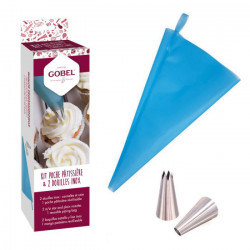 Kit 1 poche pâtissière petit format 35 cm et 2 douilles GOBEL