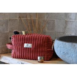 Trousse de toilette velours cotelé