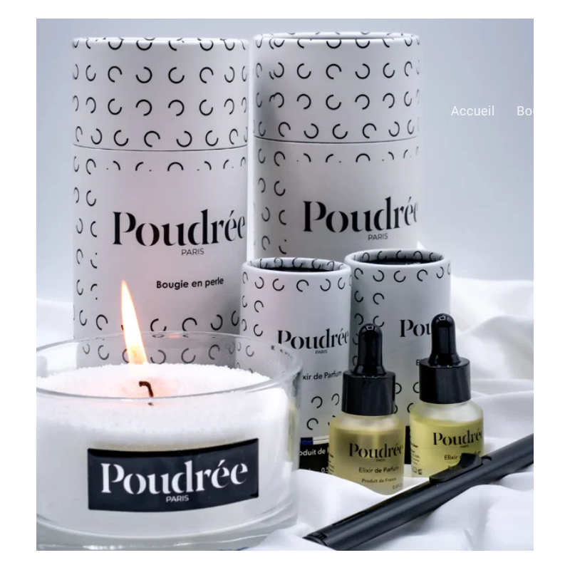 Coffret decouverte 2 bougies 2 parfums  POUDREE