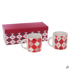 Coffret de 2 mugs rouge santa