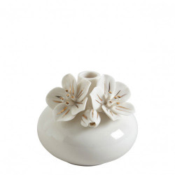 Vase soliflore petit modele Amour de fleurs blanc