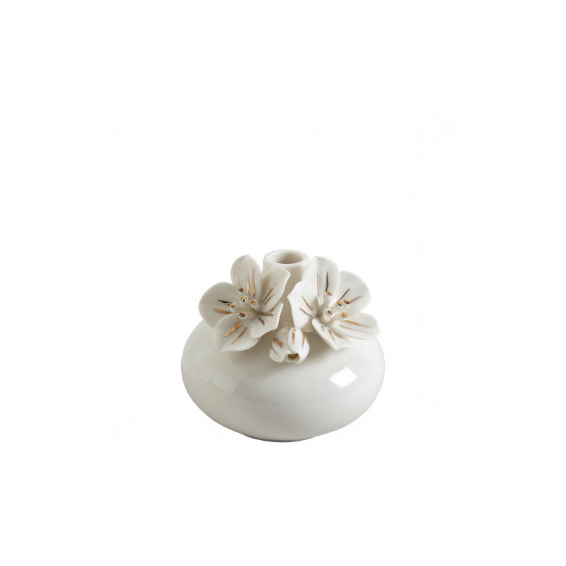 Vase soliflore petit modele Amour de fleurs blanc
