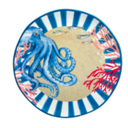 Plat rond LITORALE 42cm ROSE ET TULIPANI