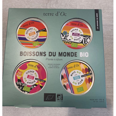 Coffret 4 boissons du monde Bio