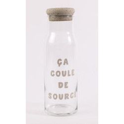 Carafe 1 litre ça coule de source bouchon liège sable