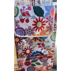 Caddie de courses 6 roues Paradis fleurs pop fond blanc Les Artistes