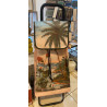 Caddie de courses 6 roues Plage palmiers rose Les Artistes
