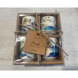 Coffret 4 gobelets medi bleu et jaune 35 cl