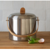 Seau à compost d'intérieur inox  7l métal/bambou filtre charbon  PEBBLY