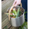 Seau à compost d'intérieur inox  7l métal/bambou filtre charbon  PEBBLY