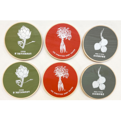 DESSOUS PLAT ROND DIAM 23CM ASSORTI LEGUMES S.JANIERE