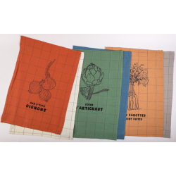 Torchon slub Légumes 50*70 cm coloris assortis S.Janiere