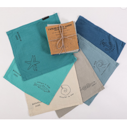 6 serviettes "Bonheur iodé" 30*30 Sophie janière