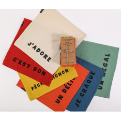 6 serviettes "Je craque"40*40 Sophie janière