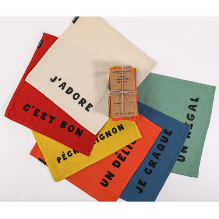 6 serviettes "Je craque"40*40 Sophie janière