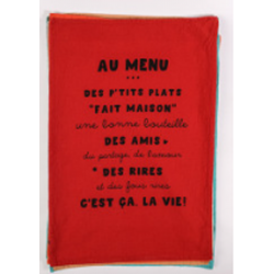 torchon "Au menu" 50*70 cm assortis S.Janiere